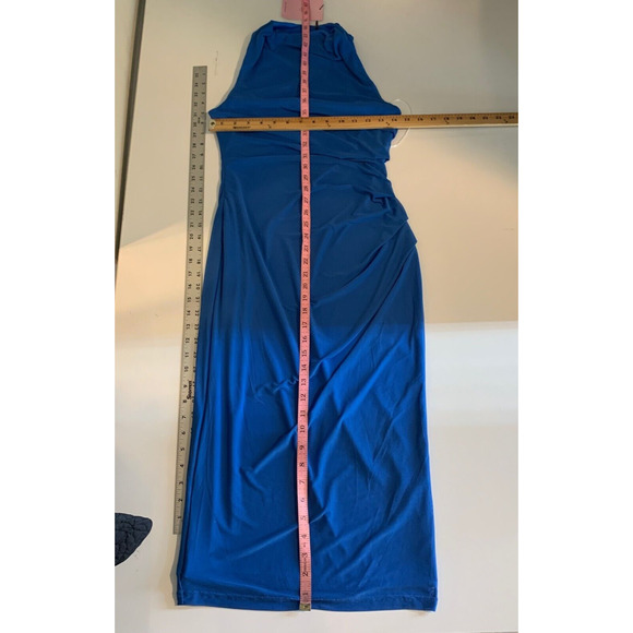 Hello Molly Dress Womens S Small Astral Cowl Neck Ruched Bodycon Side Zip Midi - Picture 7 of 13